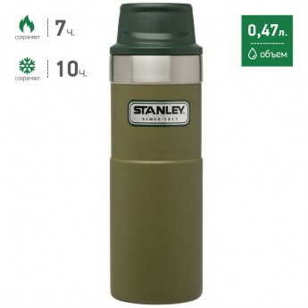 Термокружка STANLEY CLASSIC TRIGGER ACTION 1-HAND 0,47L 10-06439-009 оливковый Термокружка STANLEY CLASSIC TRIGGER ACTION 1-HAND 0,47L 10-06439-009 оливковый